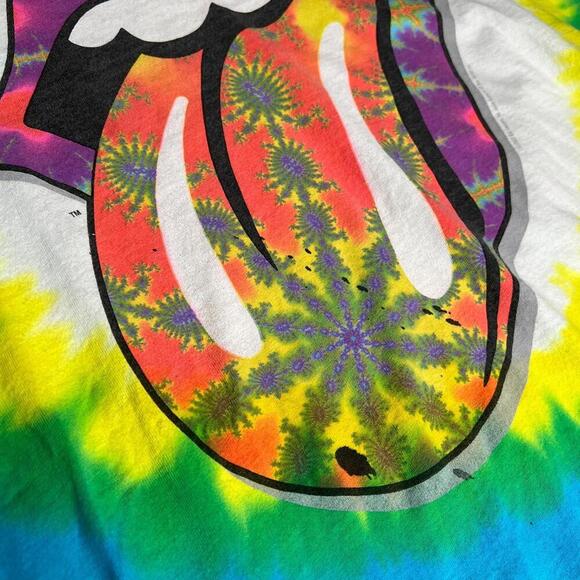 Vintage 2002 Liquid Blue The Rolling Stones Tie-Dye Band T-Shirt Size XL 90s Y2K - Picture 9 of 10